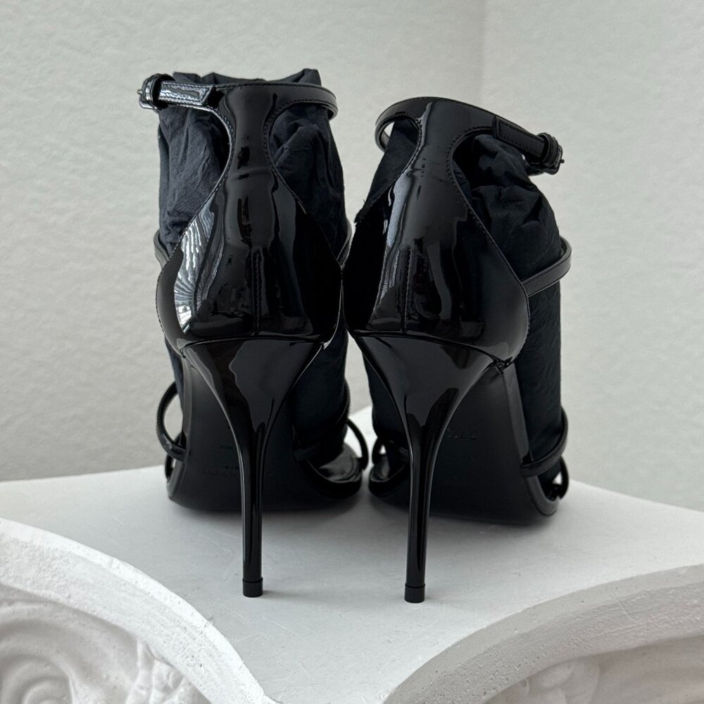 Saint Laurent Cassandra YSL Medallion Strappy Stiletto Sandals | Size 37.5 / 7.5 - Picture 6 of 11